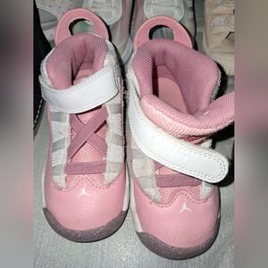 Jordan Kids Pink and White Sneakers